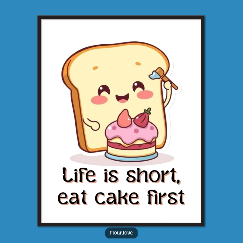 Free Printable Wall Art: Bread Frosting Cake Funny Downloadable Home Decor