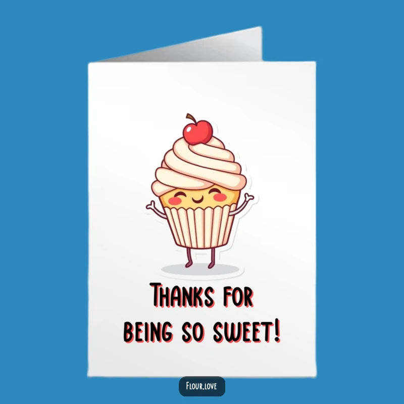 Free Printable Giggling Cupcake Thank You Card: Fun Downloadable Appreciation for Sweetness