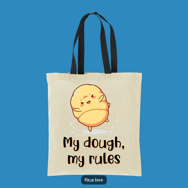 Funny Croissant Cartwheel Tote: Carry Your Laughs and Groceries in Style
